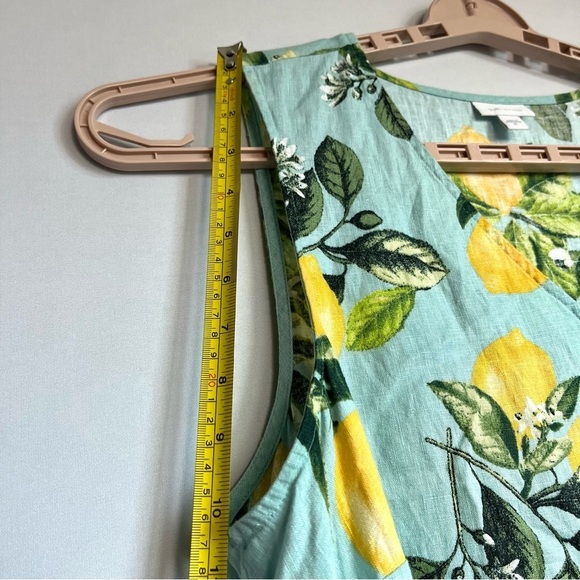 J.Jill Love Linen Shift Dress Sz XL Lemon Print V Neck Beach Resort Vacation EUC - Picture 12 of 16